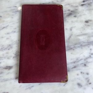 𝅺Vintage Cartier Long Leather Check Register Bifold Wallet